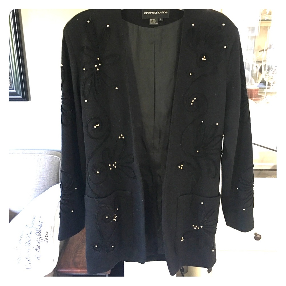 Andrea Jovine appliquéd fitted blazer size 8